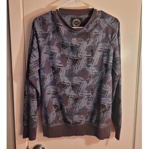 GENETIC APPAREL Mens Blue Graphic Sweatshirt Sz. Small Brushed Print Skater